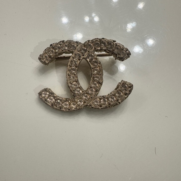 CHANEL Silver Crystal Brooch - Picture 1 of 4